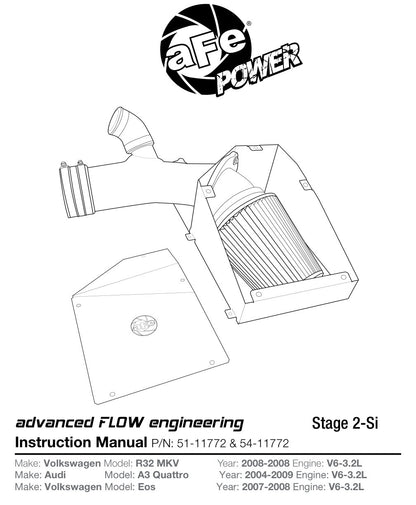 aFe Magnum FORCE Stage-2 Cold Air Intake | VW R32 V6-3.2L MKV (08-09) (54-11772)
