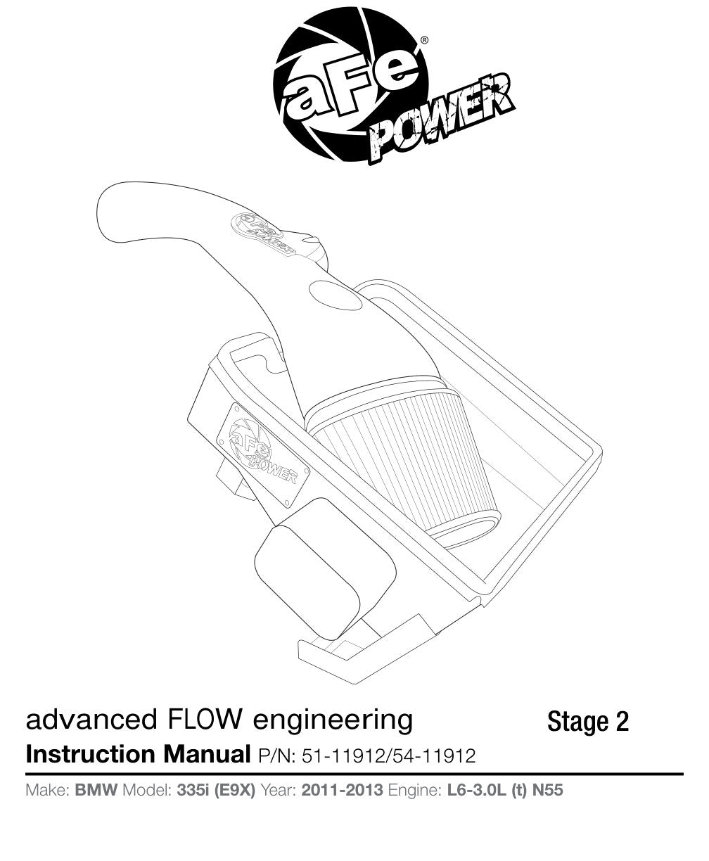 aFe MagnumFORCE Stage-2 P5R AIS Intake | BMW 335i E90/E92/E93 L6 3.0L (11-15) (54-11912)