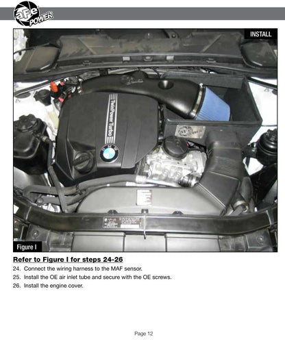 aFe MagnumFORCE Stage-2 P5R AIS Intake | BMW 335i E90/E92/E93 L6 3.0L (11-15) (54-11912)