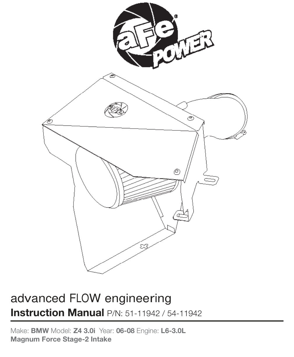 aFe Magnum FORCE Stage-2 Cold Air Intake 3.0i Z4 (E85/E86) 06-08 | (54-11942)