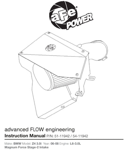 aFe Magnum FORCE Stage-2 Cold Air Intake 3.0i Z4 (E85/E86) 06-08 | (54-11942)