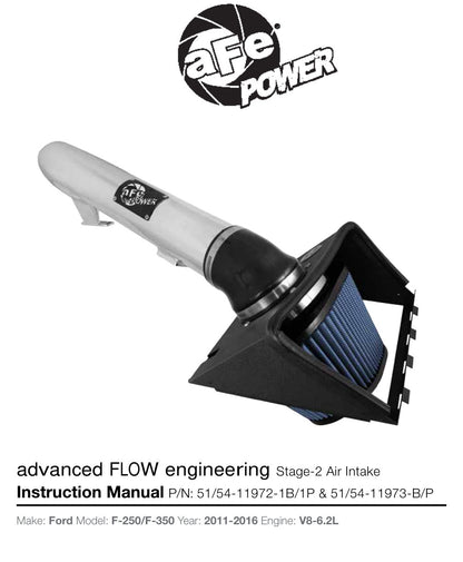 aFe Magnum FORCE Stage-2 Cold Air Intake V8 6.2L 11-12 F-250/350 | (54-11972-1B)