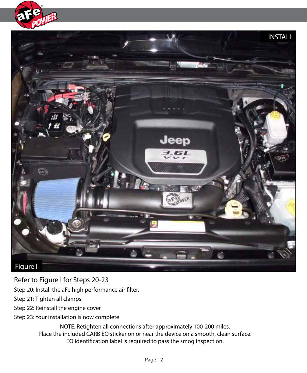 aFe Magnum FORCE Stage-2 Cold Air Intake F&R Jeep 2012-17 V6 3.6L 54-12092-1 (54-12092-1)