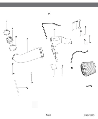 aFe Track Series Stage-2 Carbon Intake | Dodge Chall/Charger V8-5.7L (11-17) (54-12162-C)