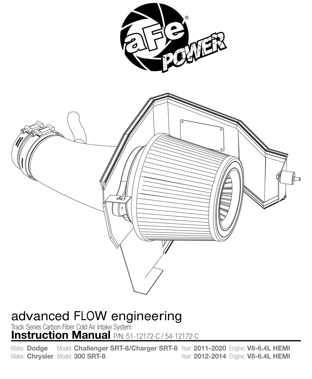 aFe MagnumFORCE Stage-2 Carbon Fiber Intake | Dodge Challenger/Charger SRT-8 (11-17) (54-12172-C)