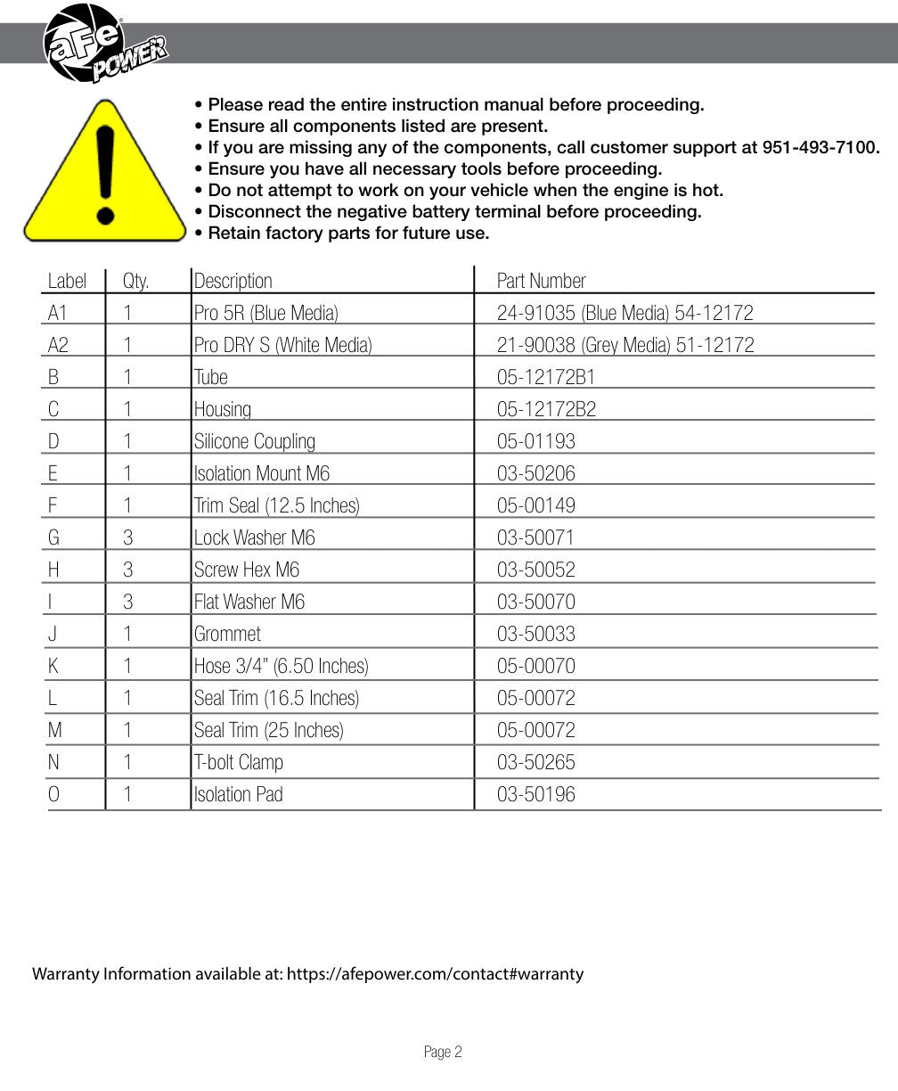 aFe Magnum FORCE Stage-2 CAI | Dodge Challenger/Charger/Chrysler 300 6.4L (11-12) (54-12172)