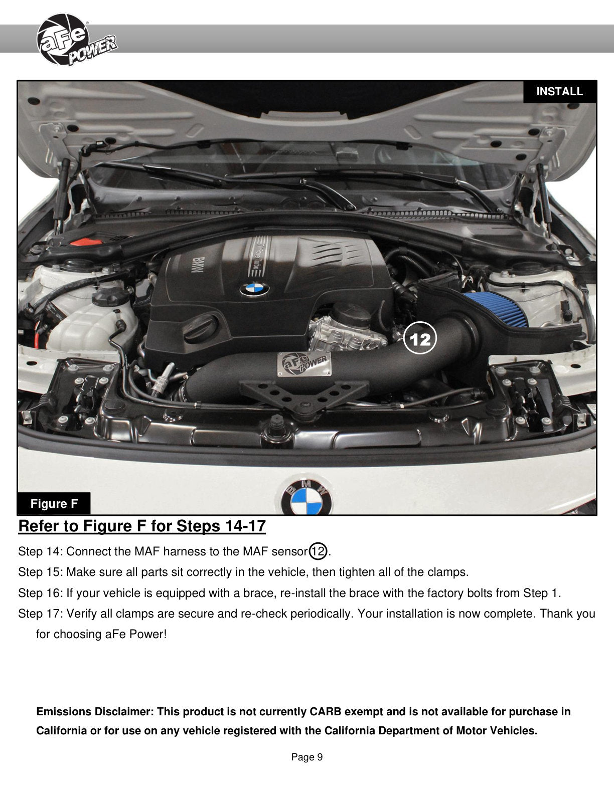 aFe MagnumFORCE Stage-2 Pro 5R Intake | BMW 335i (F30) L6 3.0L (12-15) (54-12202)