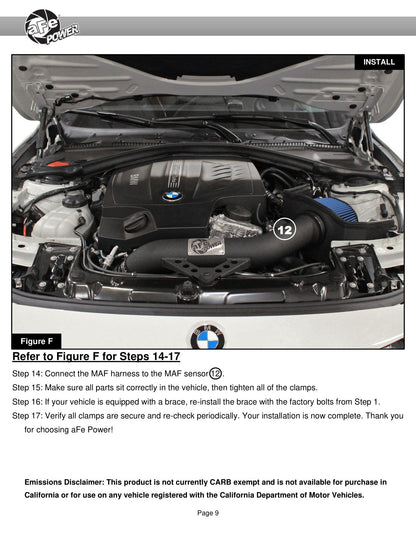 aFe MagnumFORCE Stage-2 Pro 5R Intake | BMW 335i (F30) L6 3.0L (12-15) (54-12202)