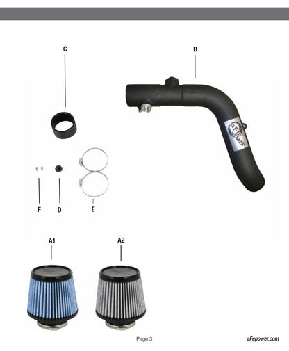 aFe Magnum FORCE Stage-2 Cold Air Intake F&R | VW Jetta/Golf/Rabbit MKV 2.5L (06-08) (54-12442)