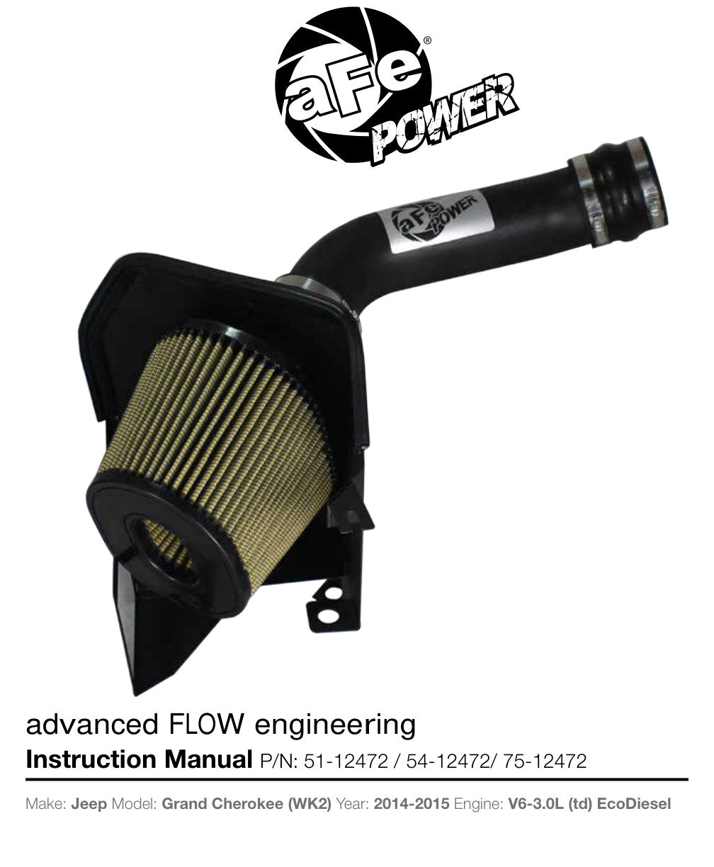aFe MagnumFORCE Stage-2 PRO 5R Intake System | Jeep Cherokee V6 3.0L EcoDiesel (14+) (54-12472)