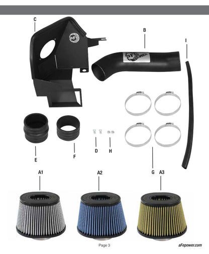 aFe MagnumFORCE Stage-2 PRO 5R Intake System | Jeep Cherokee V6 3.0L EcoDiesel (14+) (54-12472)