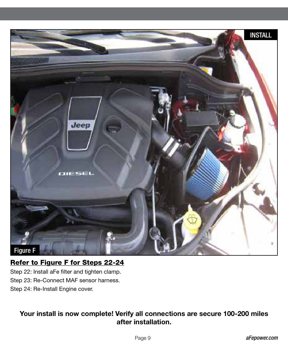 aFe MagnumFORCE Stage-2 PRO 5R Intake System | Jeep Cherokee V6 3.0L EcoDiesel (14+) (54-12472)