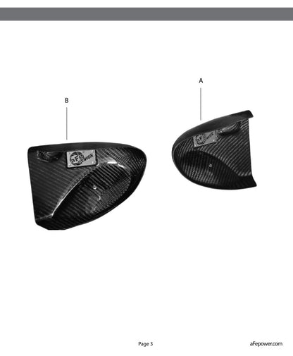 aFe Magnum FORCE Intake System Carbon Fiber Scoops | BMW F10 M5/12-18 M6 (54-12489-C)