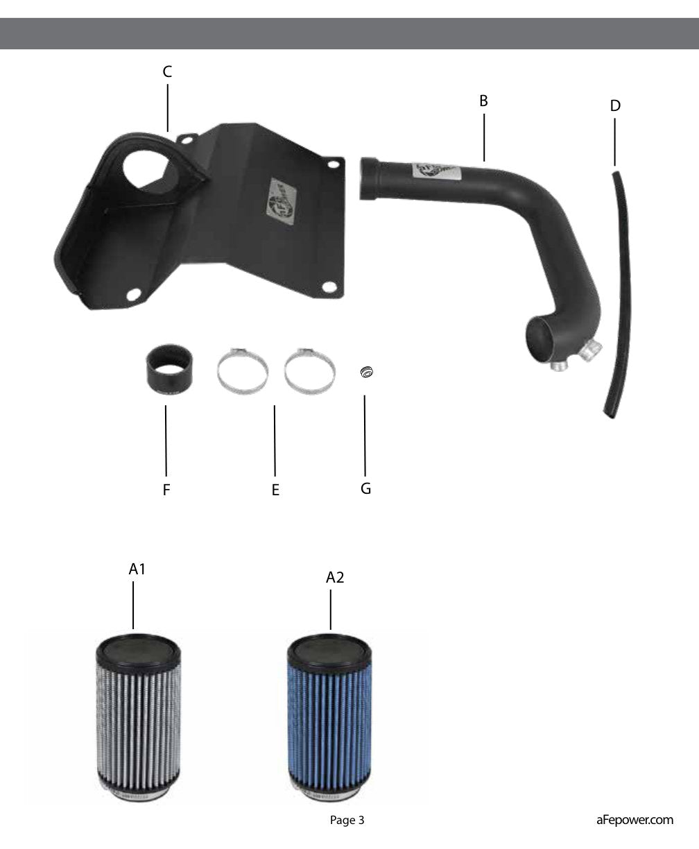 aFe Magnum FORCE Stage-2 Cold Air Intake F&R | VW Jetta/Golf/Passat/Beetle 2.5L (09-14) (54-12492)