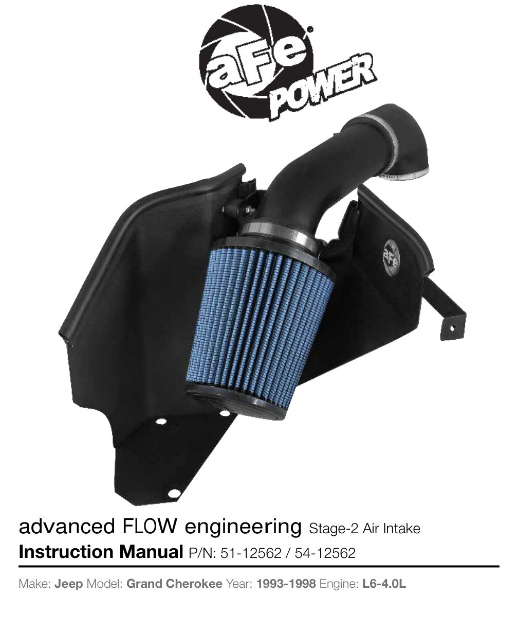 aFe Magnum FORCE Stage-2 Cold Air Intake Jeep GC (93-98) I6-4.0L (54-12562) | (SPF5412562)