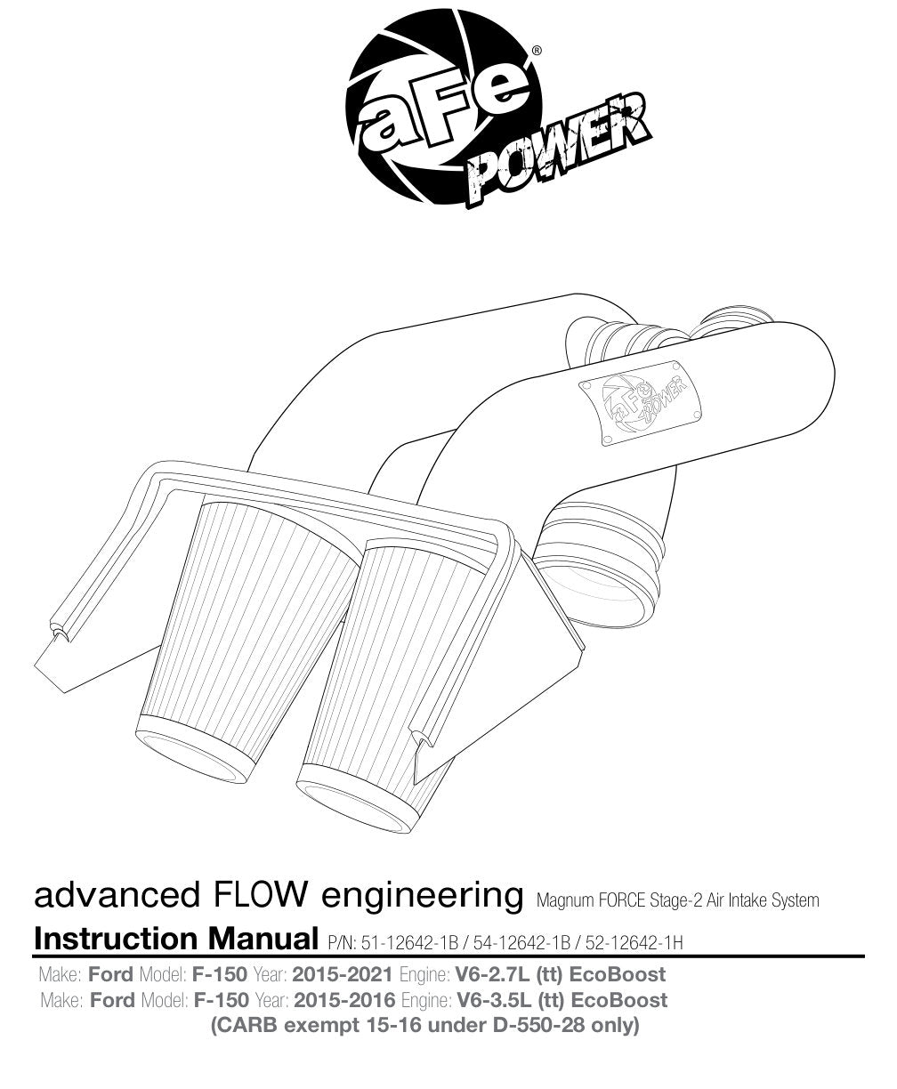 aFe Magnum FORCE Stage-2 Cold Air Intake Ford F-150 (16) V6/V8 (54-12642-1B) | (SPF54126421B)