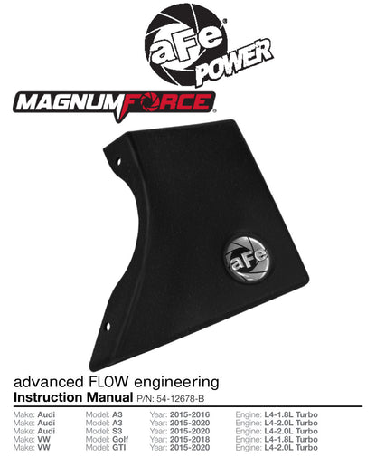 aFe MagnumFORCE Stage-2 P5R Intake Cover | Audi A3/S3 (15) (54-12678-B)