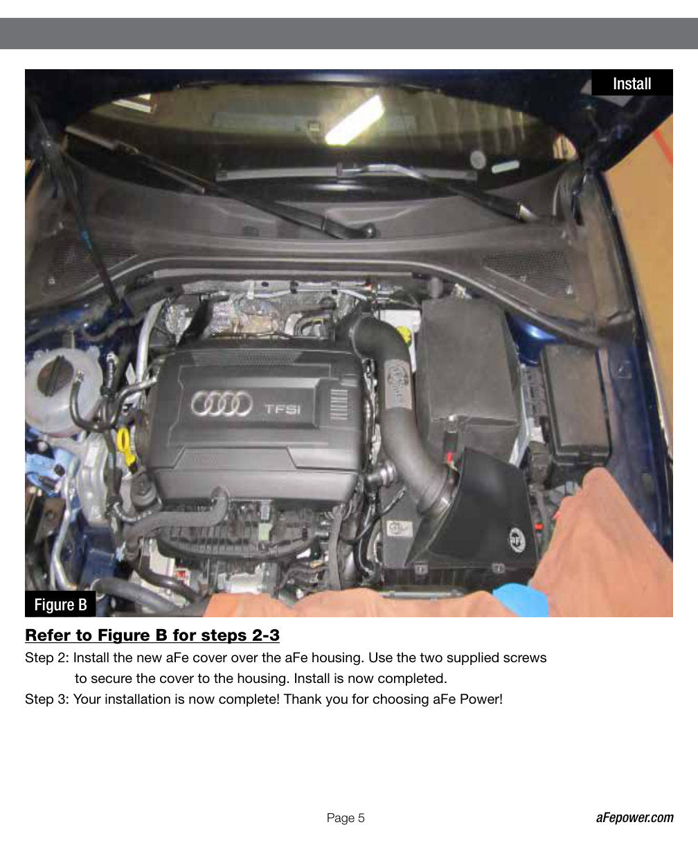 aFe MagnumFORCE Stage-2 P5R Intake Cover | Audi A3/S3 (15) (54-12678-B)