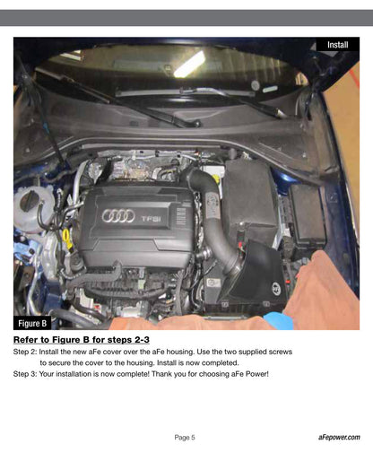 aFe MagnumFORCE Stage-2 P5R Intake Cover | Audi A3/S3 (15) (54-12678-B)