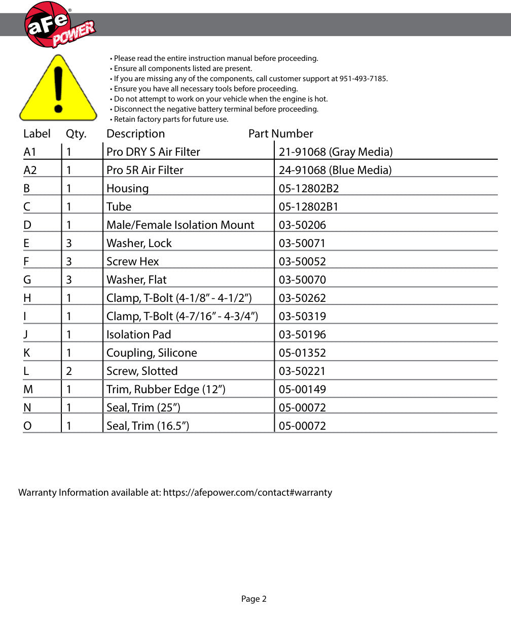 aFe Magnum FORCE Stage-2 CAI w/ Pro 5R | Dodge Charger/Challenger Hellcat (15-16) (SPF54-12802)