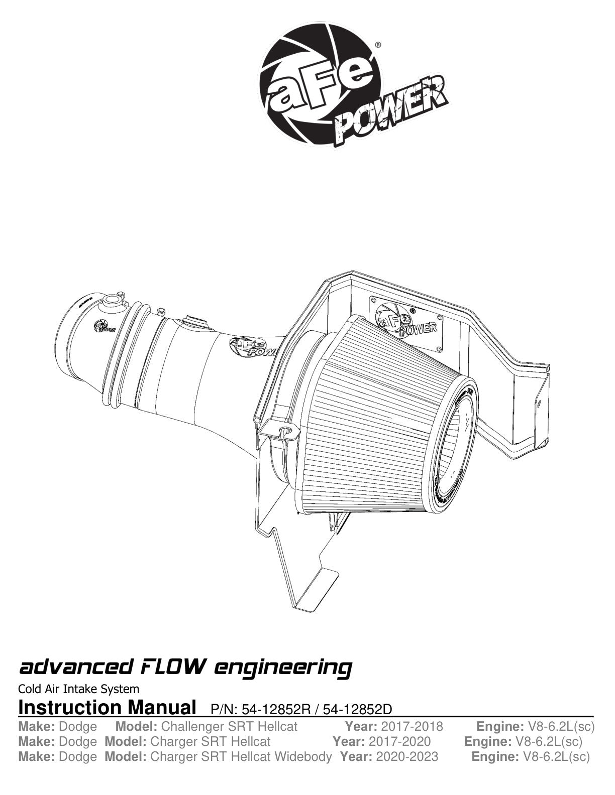 aFe Magnum FORCE Stage-2XP Cold Air Intake System w/ Pro DRY S Filter Media Black | (54-12852D)