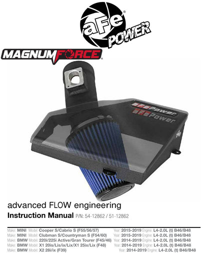 aFe Magnum Force Stage-2 Pro 5R Cold Air Intake | Mini Cooper S F55/F56 2015-17 (54-12862)