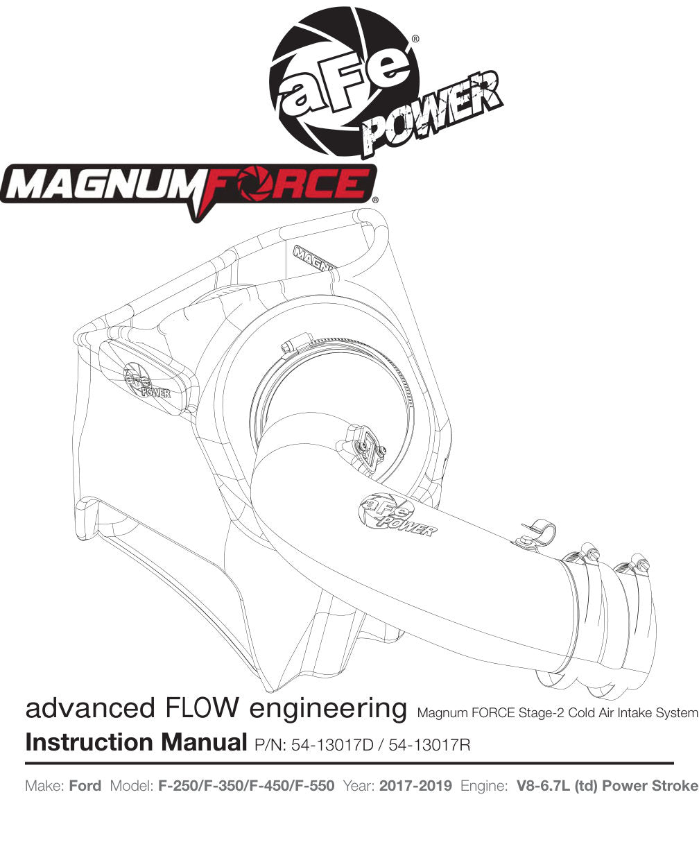 aFe Magnum FORCE Stage-2 Pro 5R Cold Air Intake | Ford Diesel Trucks V8 6.7L (17-18) (54-13017R)