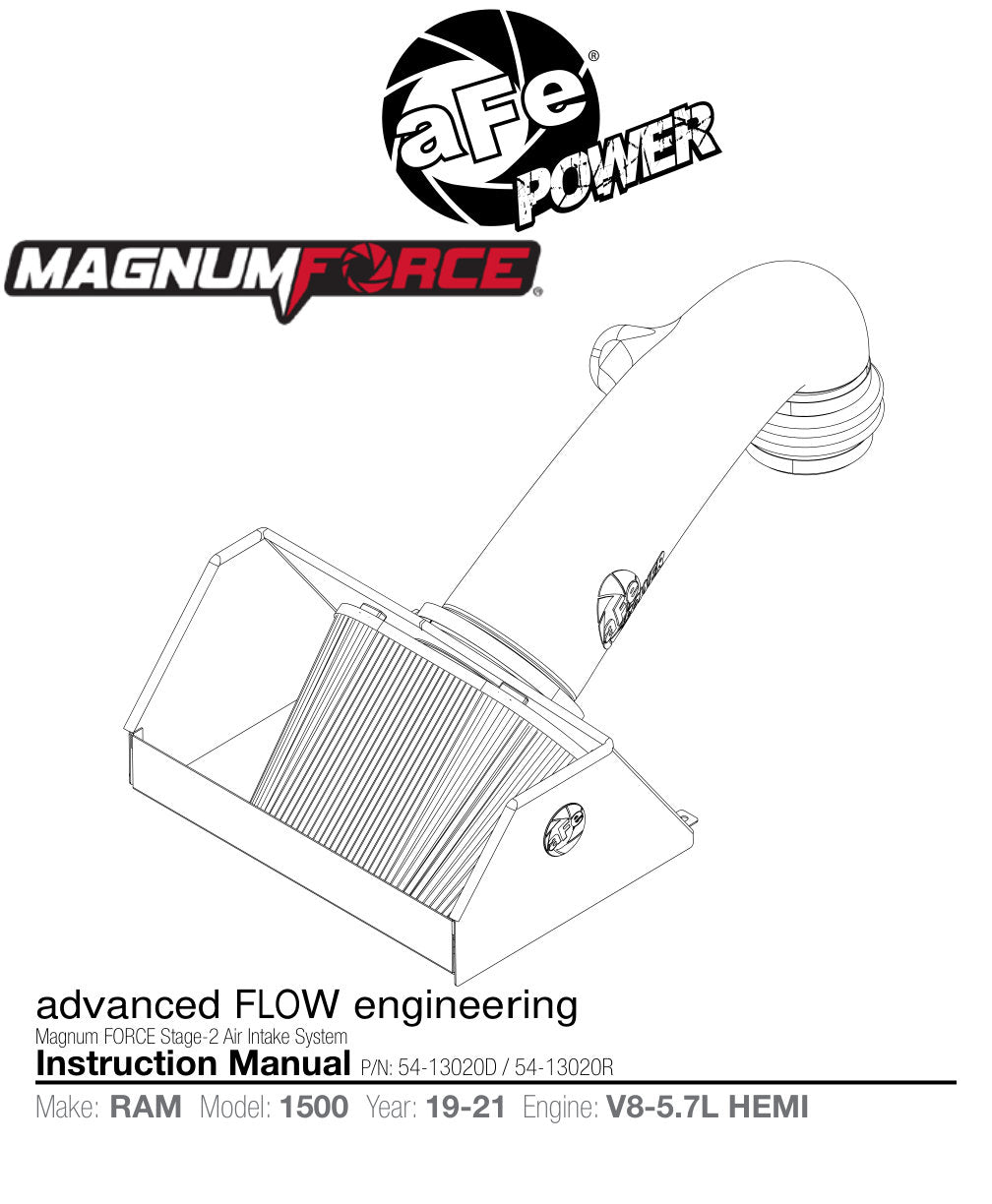 aFe Magnum FORCE Stage-2 Pro 5R Cold Air Intake System | RAM 1500 (19) V8-5.7L HEMI (54-13020R)