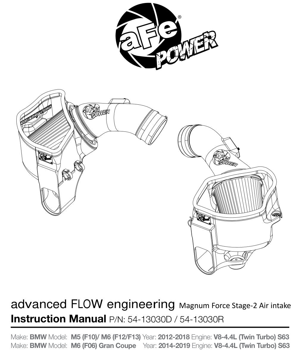 aFe POWER Magnum Force Stage-2 Pro 5R Cold Air Intake | BMW M5/M6 (12-19) (54-13030R)