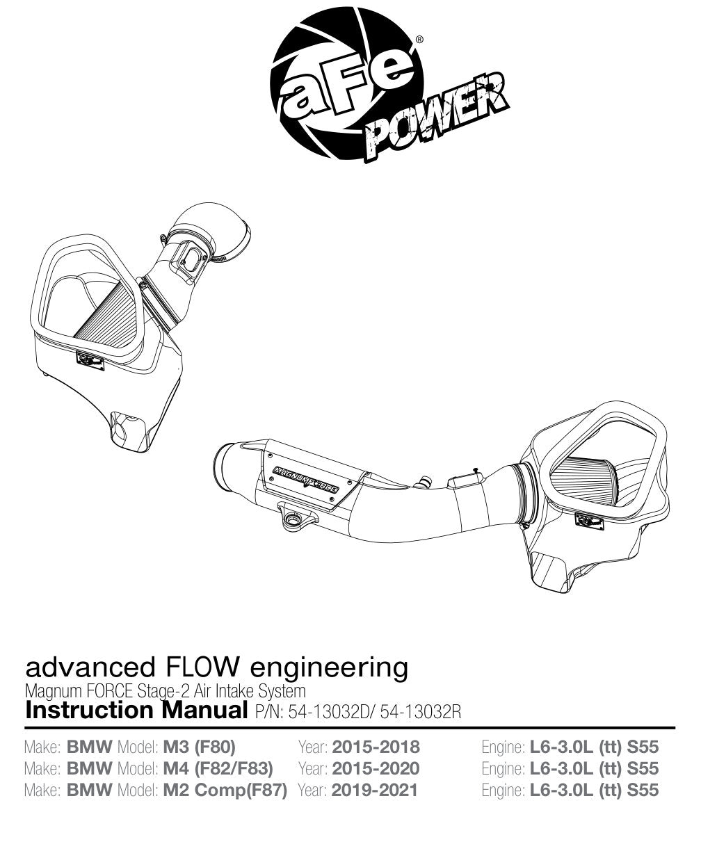 aFe POWER Magnum FORCE Stage-2 Pro 5R Cold Air Intake | BMW M3/M4 3.0L (15-19) (54-13032R)
