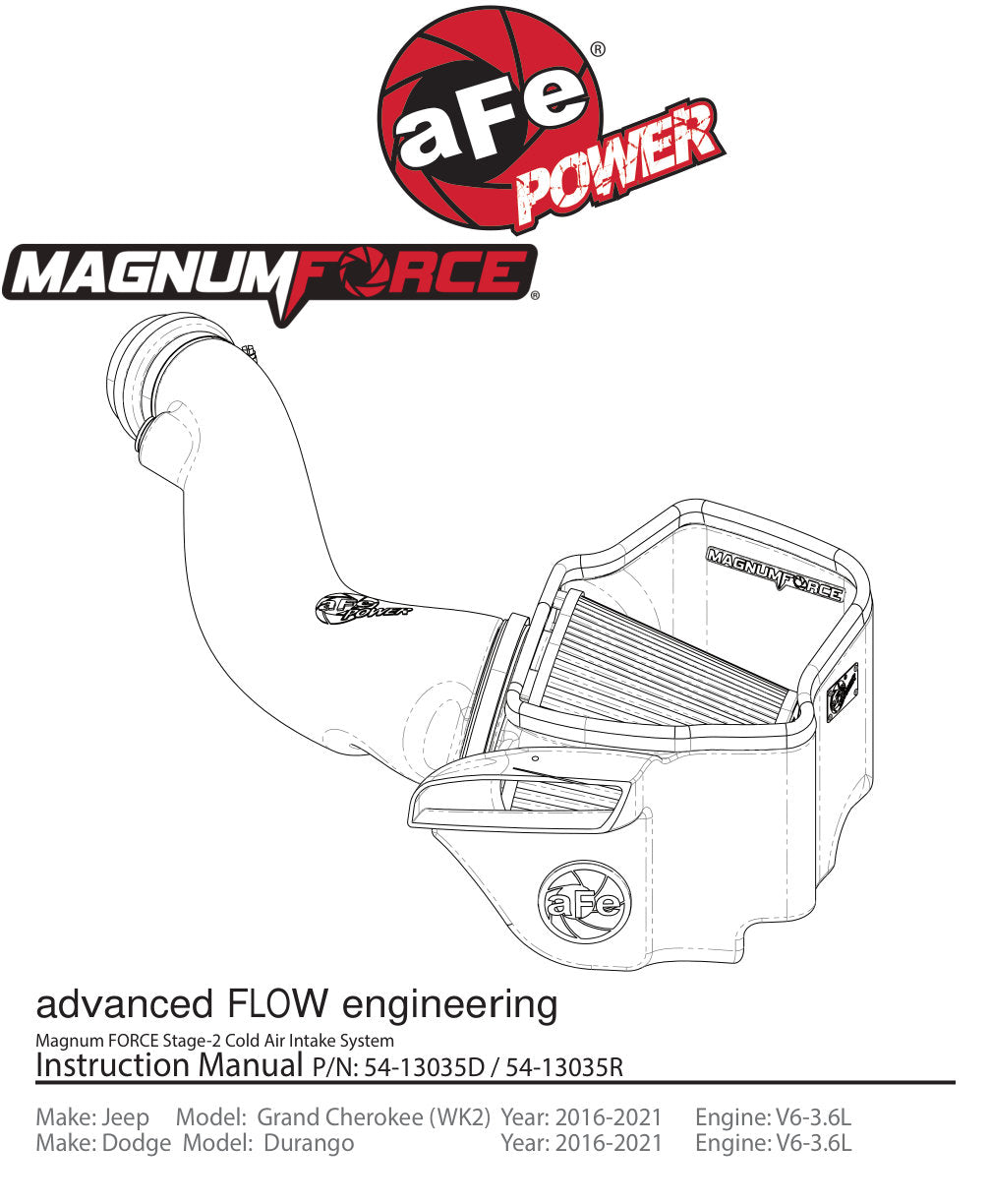 aFe Stage-2 Cold Air Intake System w/ Pro DRY S Filter | Jeep Grand Cherokee (16-19) (54-13035D)
