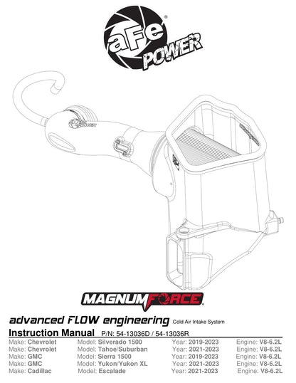 aFe Magnum FORCE Stage-2 Pro 5R Cold Air Intake | GM Silverado/Sierra V8 6.2L (19) (54-13036R)