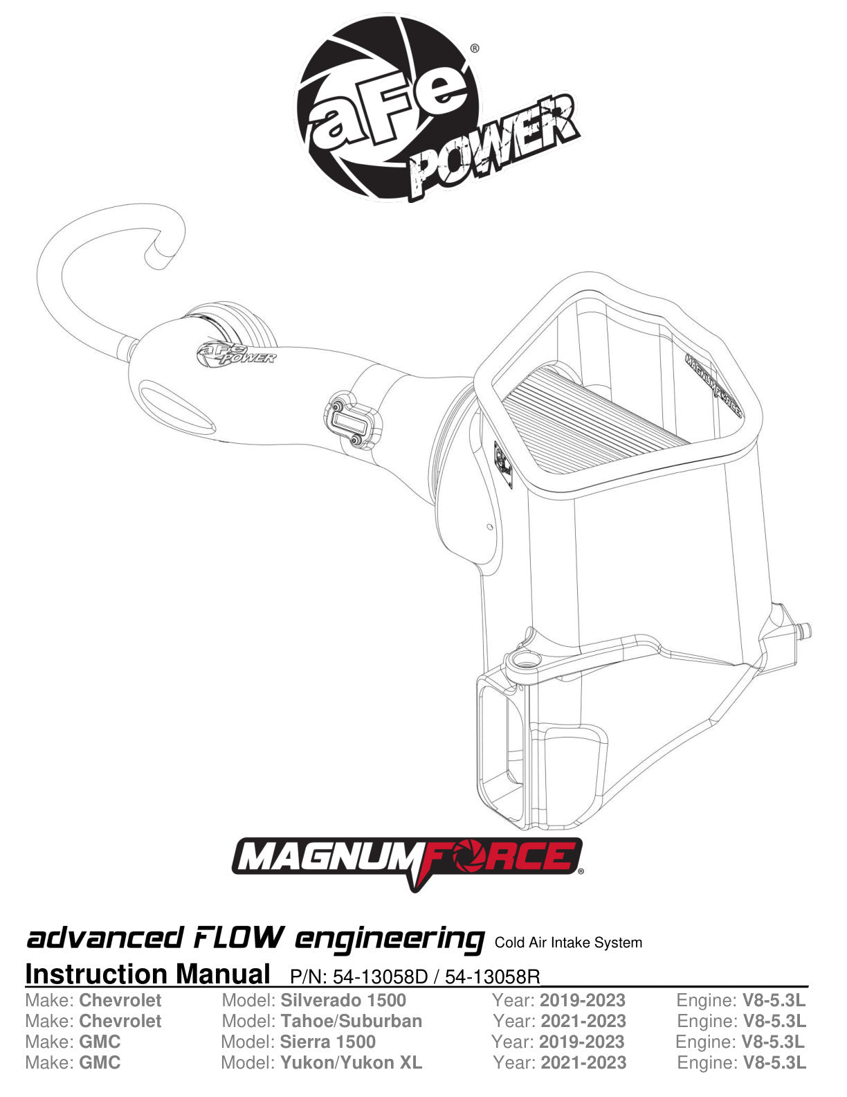 aFe Magnum FORCE Stage-2 Pro DRY S Intake | GM Silverado/Sierra 18-26 (54-13058D)