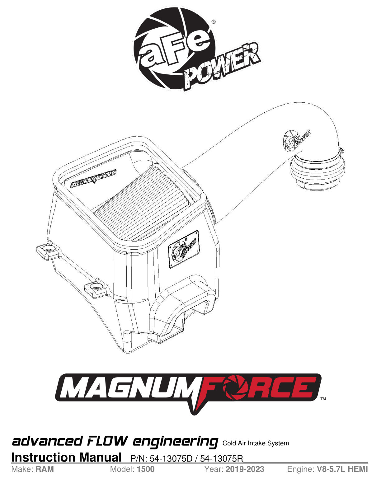 aFe Magnum FORCE Stage-2 Pro 5R Cold Air Intake | Dodge RAM 1500 V8 5.7L HEMI (19-22) (54-13075R)