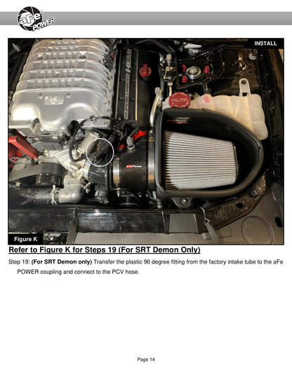 aFe Magnum FORCE Stage2 Pro DRY S Cold Air Intake | Dodge Challenger Hellcat V8 6.2L (54-13076D)