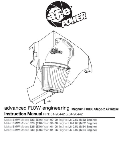 aFe Magnum FORCE Stage-2 Cold Air Intake | BMW 3-Series E46 (99-06) (54-20442) (SPF5420442)