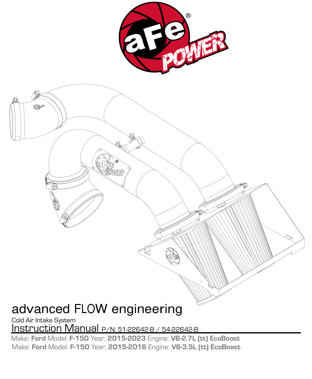 aFe Magnum FORCE Stage-2 Pro 5R Cold Air Intake | Ford F-150 V6 2.7L (15-17) (54-22642-B)