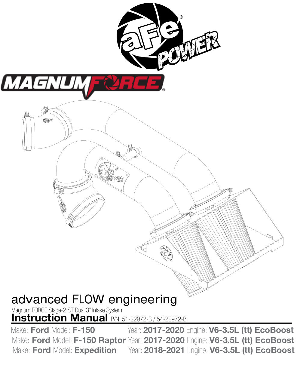 aFe Magnum FORCE Stage-2 Pro 5R Cold Air Intake | Ford F-150 V6-3.5L (17) (54-22972-B)