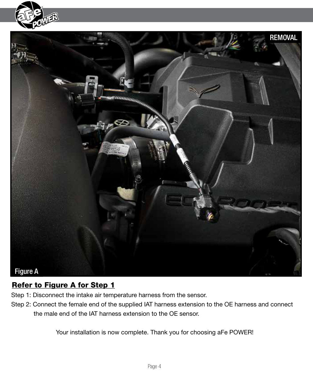 aFe Magnum FORCE 12in IAT Harness Extension | Ford F-150 V6 2.7L (18-19) (54-22979)
