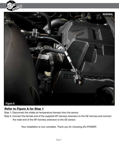 aFe Magnum FORCE 12in IAT Harness Extension | Ford F-150 V6 2.7L (18-19) (54-22979)