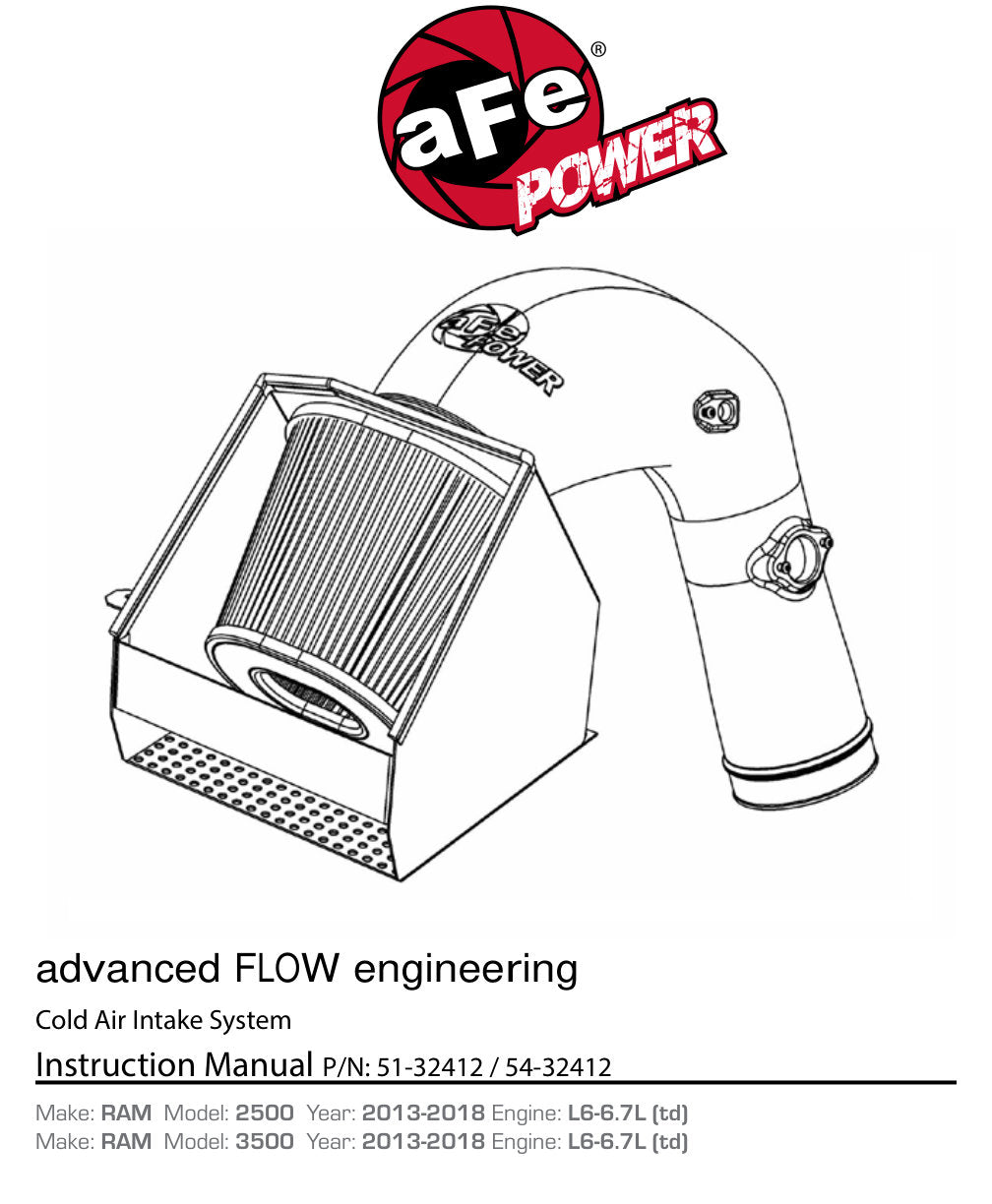 aFe MagnumFORCE Stage-2 Pro 5R Intake | Ram Diesel Trucks L6-6.7L (13-14) (54-32412)