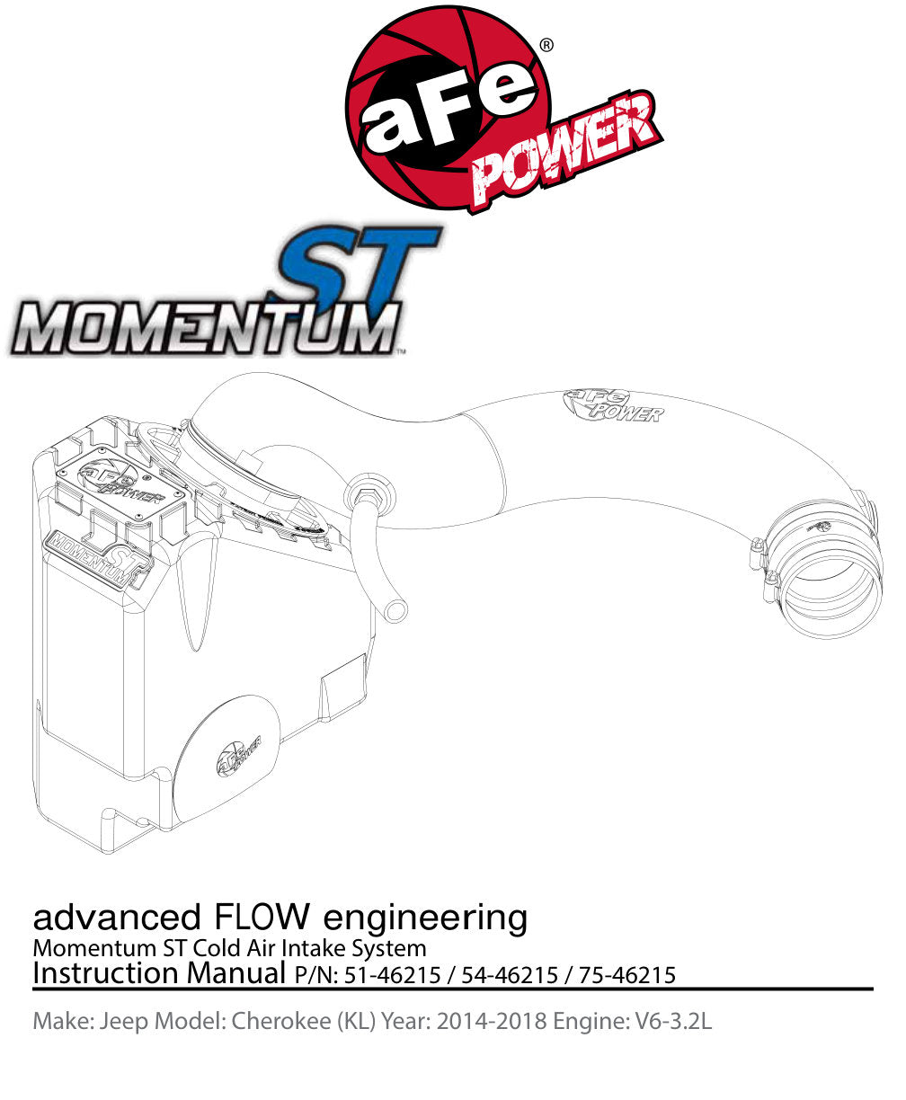 aFe Momentum ST Pro 5R Cold Air Intake System | Jeep Cherokee (14-18) V6 3.2L (54-46215)