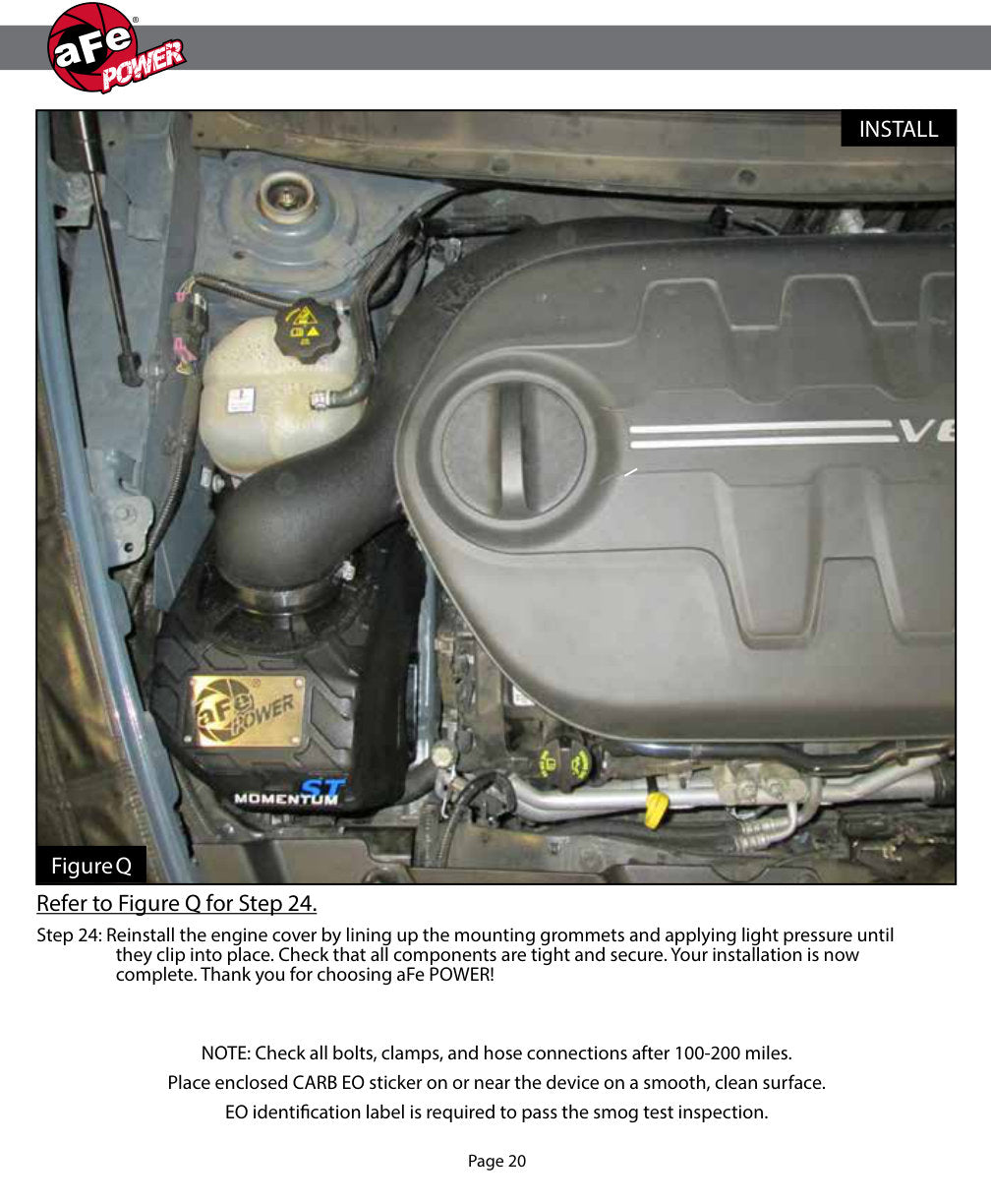 aFe Momentum ST Pro 5R Cold Air Intake System | Jeep Cherokee (14-18) V6 3.2L (54-46215)