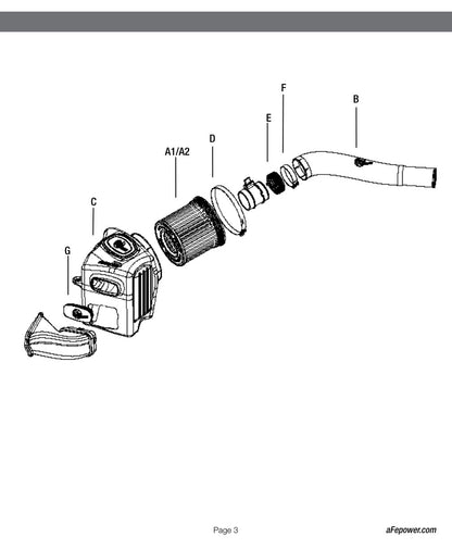 aFe HD AIS PRO 5R Intake | RAM 1500 EcoDiesel V6-3.0L 2014 (54-72006)