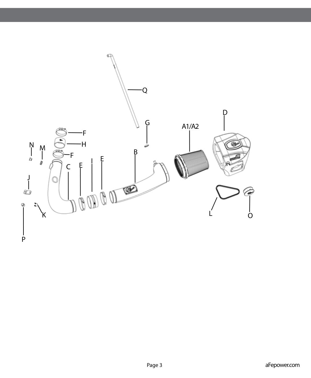 aFe Momentum GT Cold Air Intake w/ Pro 5R | Dodge Challenger/Charger V6 (11-15) (54-72201)