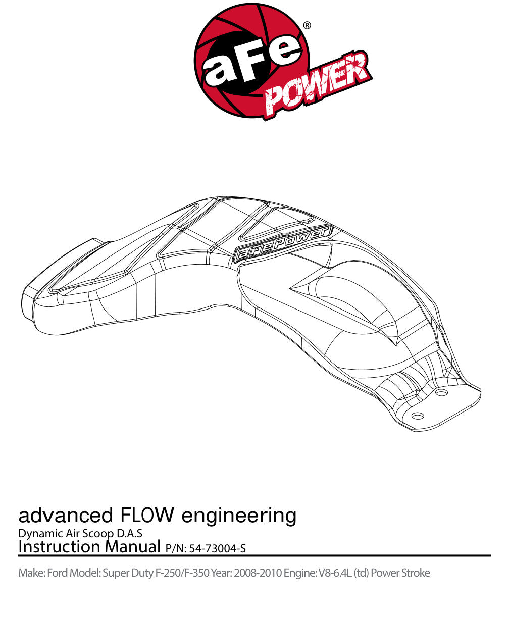aFe Momentum HD Dynamic Air Scoop | Ford Diesel Trucks 08-10 (54-73004-S)