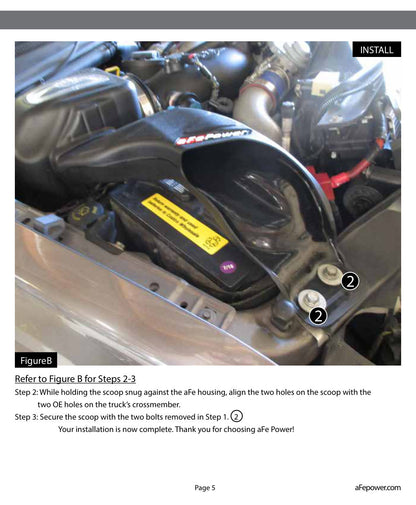 aFe Momentum HD Dynamic Air Scoop | Ford Diesel Trucks 08-10 (54-73004-S)