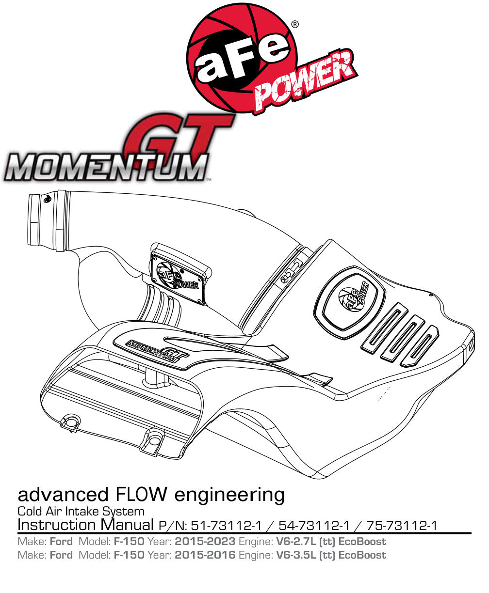 aFe Momentum GT Cold Air Intake | Ford F-150 EcoBoost V6 2.7L/3.5L (16) (54-73112-1)