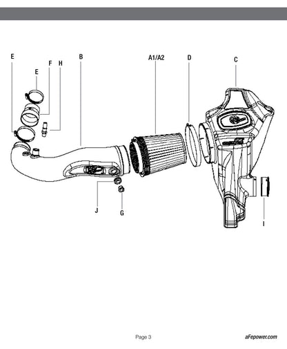 aFe Momentum GT Cold Air Intake System w/ Pro 5R Filter | Ford Mustang Ecoboost (15+) (54-73201)