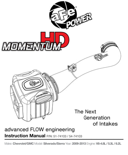 aFe Momentum GT Cold Air Intake | GM Silverado/Sierra 1500 V8 (54-74103)